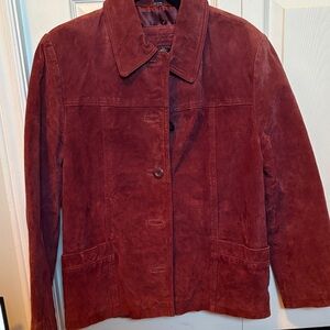 Vintage Suede Blazer in Rich Burgundy